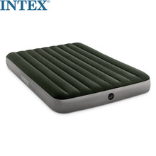 INTEX植绒充气床 户外双人气垫床单人加高加厚梦幻绿折叠充气床垫