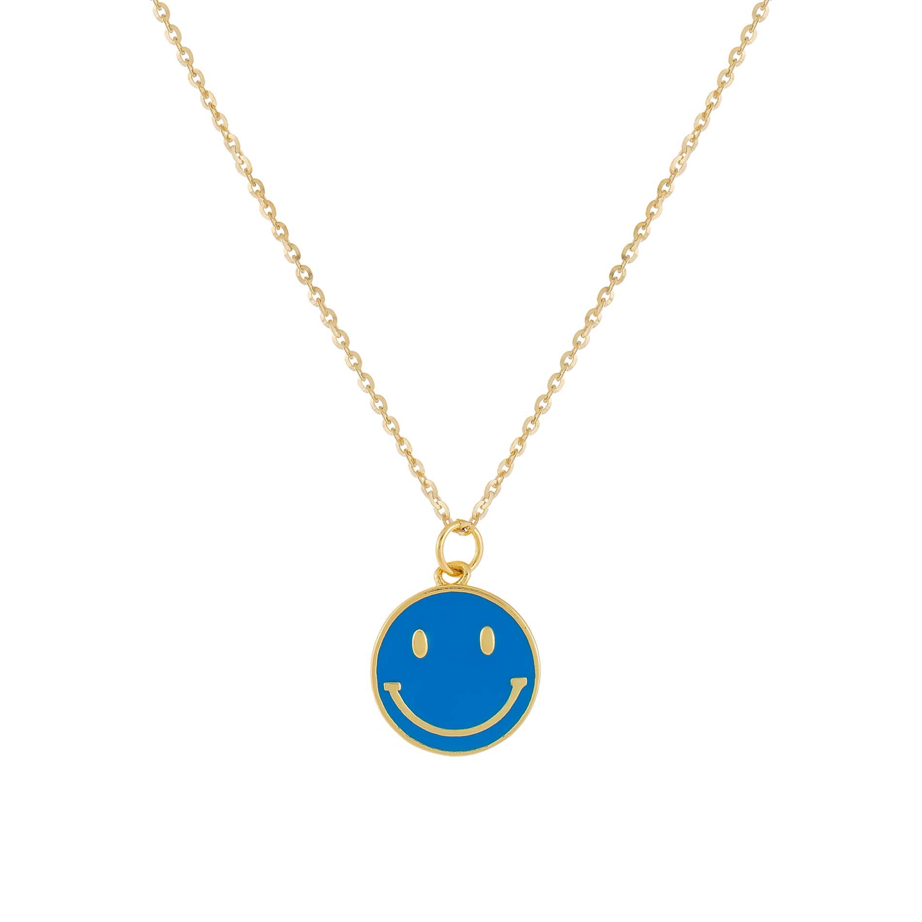 Summer New Smiley Face Copper Necklace 18K Color Preserving Jewelry Dripping Oil Smiling Face Clavic