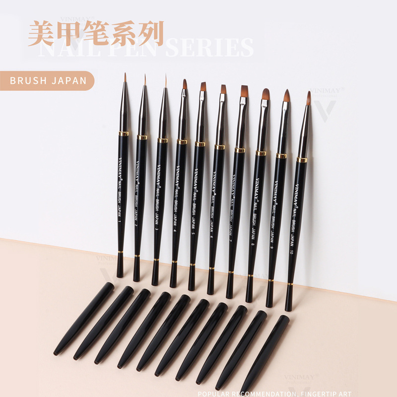 Nail art pen 10 PCs new high quality nail art shop special pen Japanese color painting pen flat head phototherapy pen drawing pen