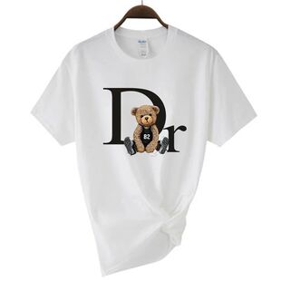 Luxury Brand Cute Bear Print Women T-shirt 100 Cotton Tshirt