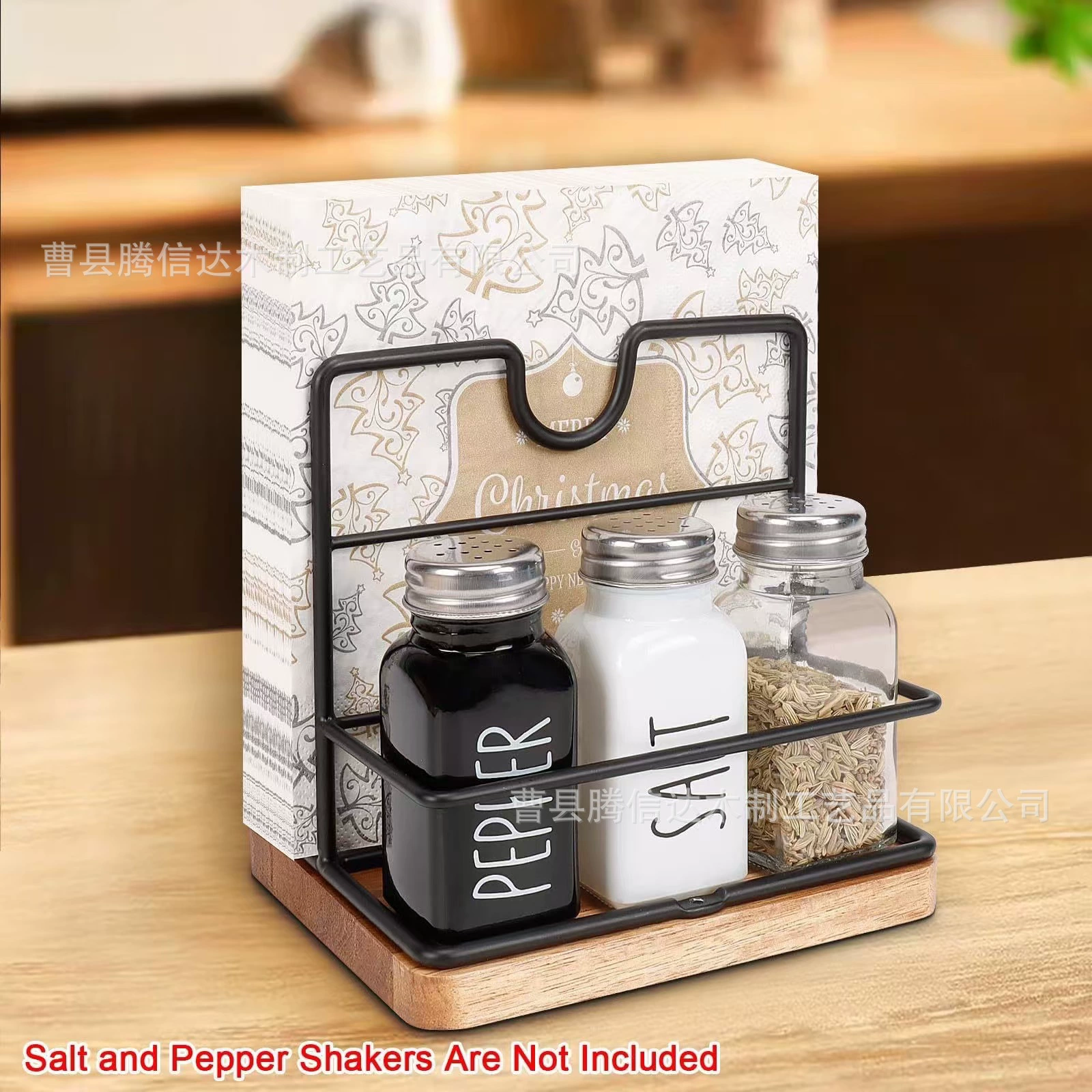 Железное дерево в сочетании с обеденным столом бумажное полотенце для хранения деревянная настольная бутылка для приправ