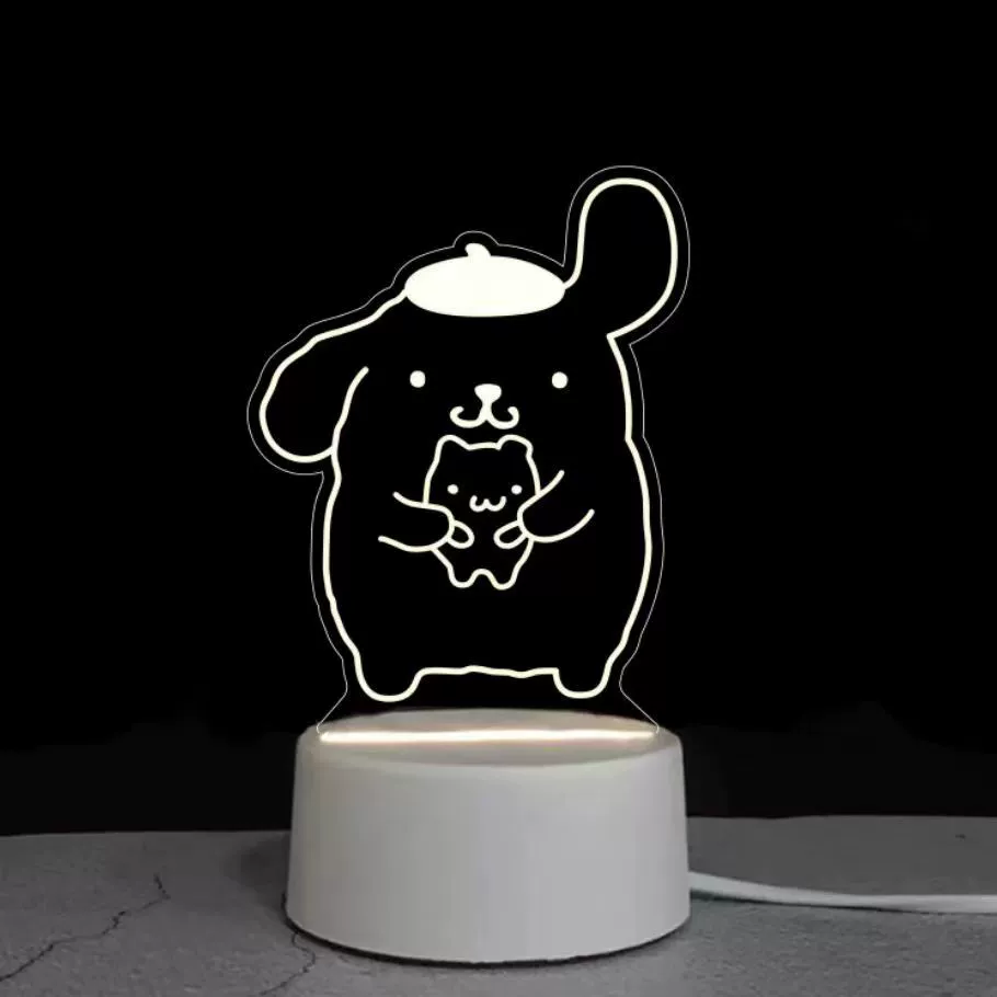 3D акриловая ночная лампа, USB питание 4W, основание из ABS, одноцветная панель, несколько 3D- дизайнов