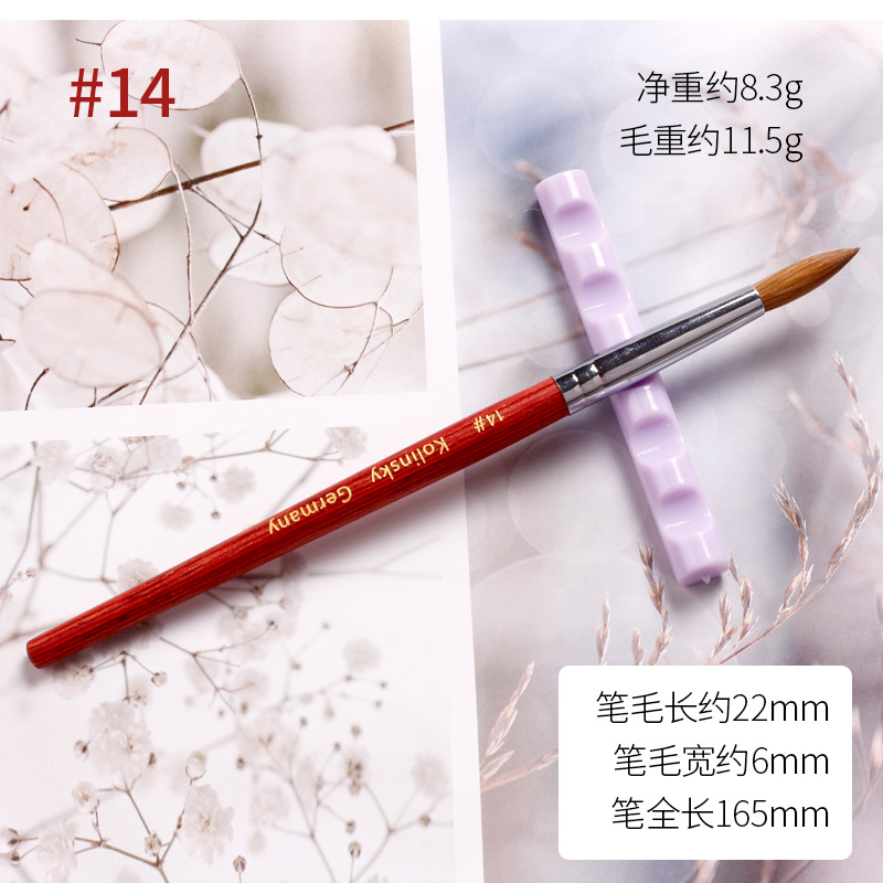 Venta caliente transfronteriza arte de uñas pelo de visón pluma de cristal siberiano pelo de visón puro arte de uñas pluma de talla de cristal Kolinsky