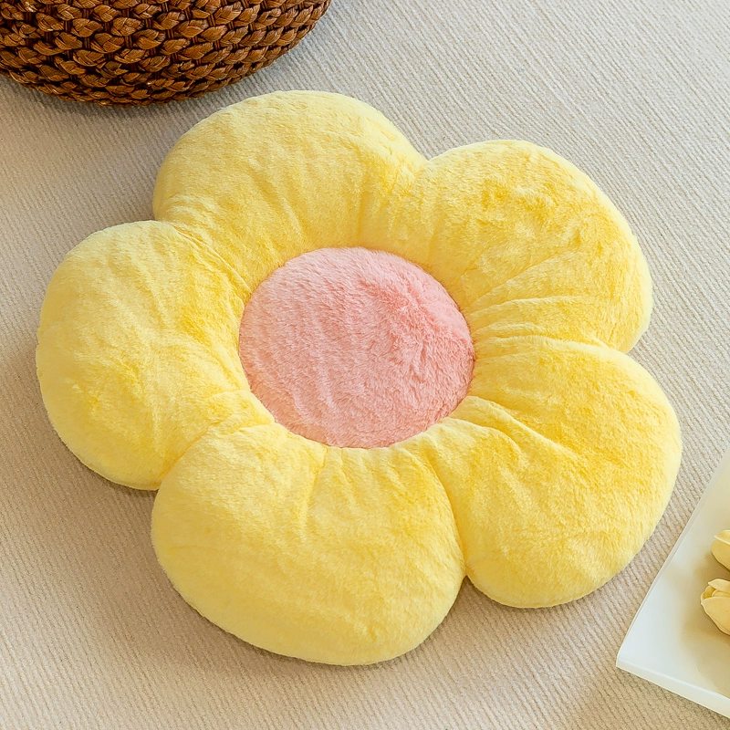 Modern pillow, white sofa solar-powered, flowered, sunflower