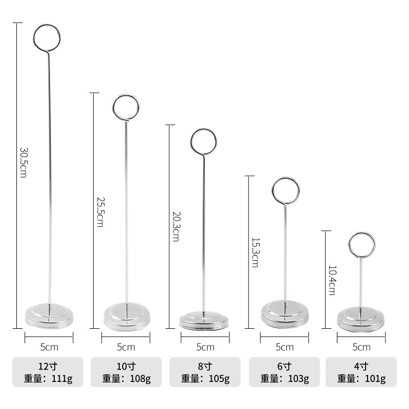 Clip de carta de restaurante de acero inoxidable Tarjeta de menú de marca vertical Soporte de tarjeta de mesa Plato de exhibición de platos Precio de la carta de mesa Soporte de asiento