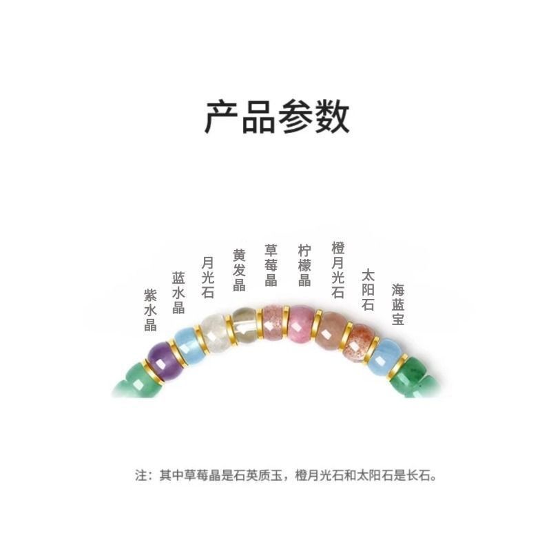 纯天然非洲翠多宝彩虹直切药片珠手串925银女送女友绿非州翡手串|undefined