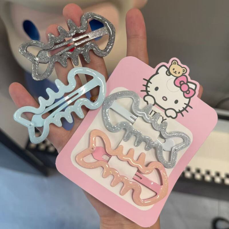Cute Sweet Cool Spicy Girl Fishbone Bb Clip Korean Style Glitter Hairpin Bangs Clip Cartoon Niche Style Side Hairpin Wholesale Cute Sweet Cool Spicy Girl Fishbone Bb Clip Korean Style Glitter Hairpin Bangs Clip Cartoon Niche Style Side Hairpin Wholesale