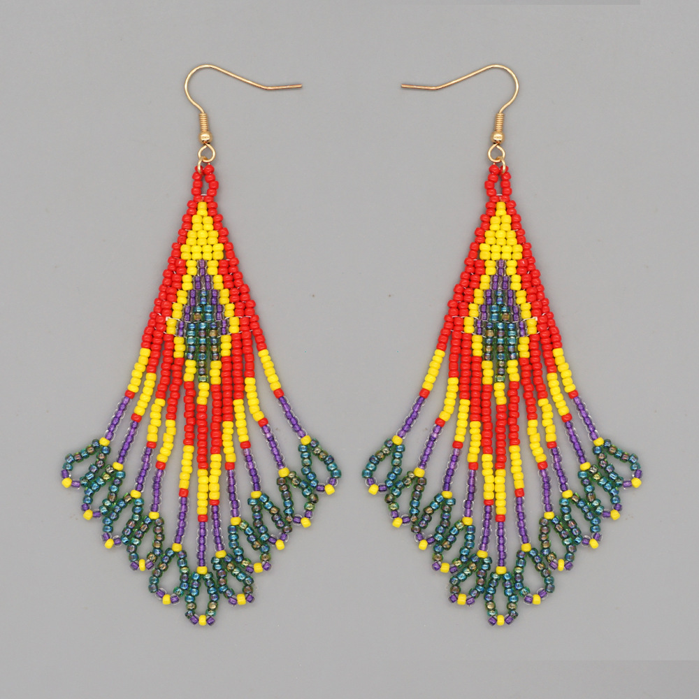 Colorful Rice Beads Tassels Earrings Wholesale Jewelry Nihaojewelry display picture 3
