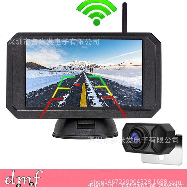 1080P Digital Wireless Camera Set 5inch Tft Car Monitor Front/Rear View Camera Night Vision