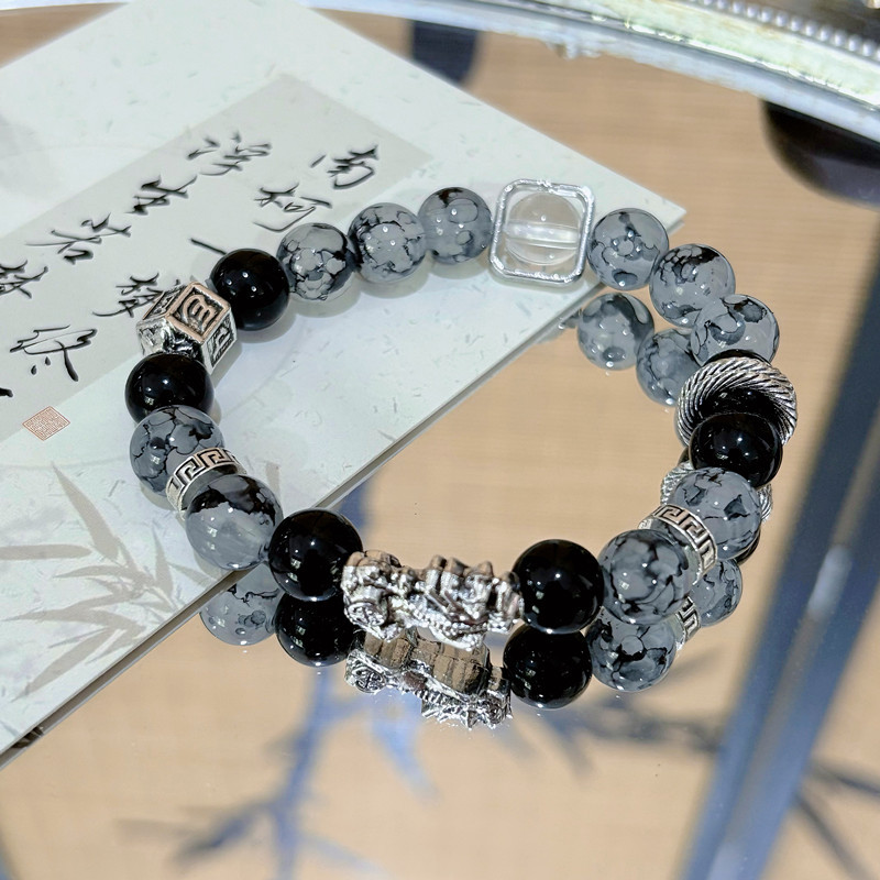 Pareja original estilo antiguo hecha a mano pan de dragón con cuentas pulseras pulseras para hombres niñas nuevas joyas de muñeca china