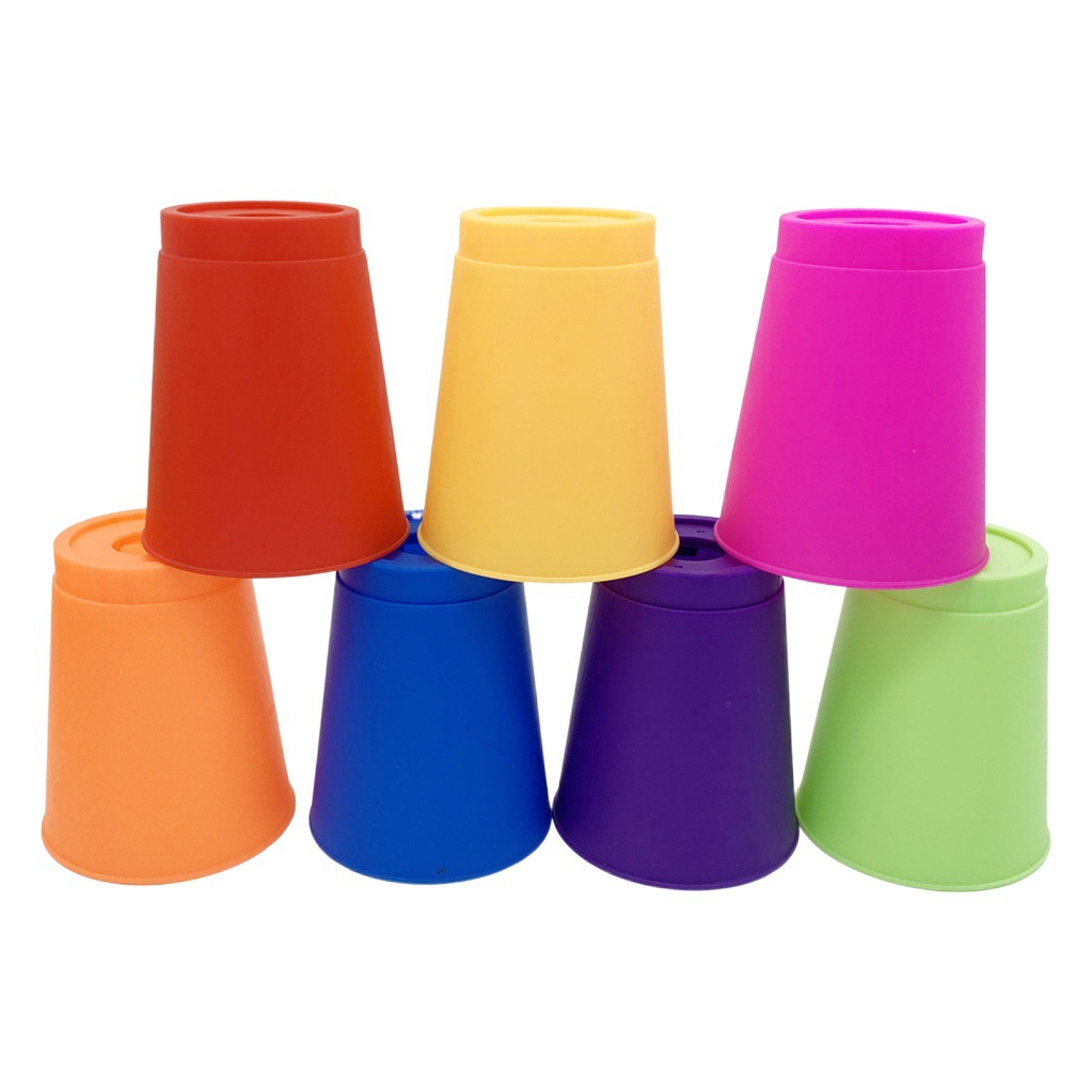 Copa rendimiento de baile taza especial velocidad plegable Copa plástico antideslizante color sólido Escuela Primaria jardín de infantes juego ritmo resistente a la caída taza