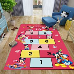 橡膠地墊兒童房臥室床邊墊卡通寶寶墊子家用可機洗客廳跳房子地墊