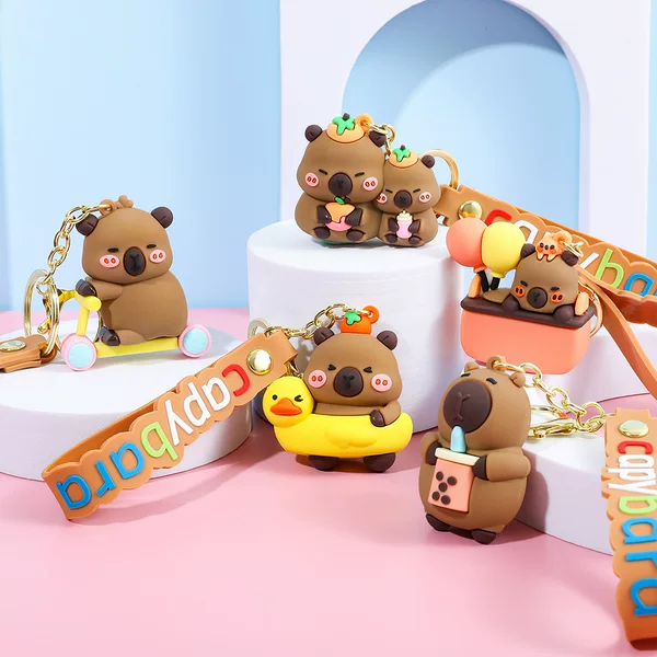 50 New Kapibala Keychain Pendant Schoolbag Capybara Small Pendant Kapibala Doll Keychain