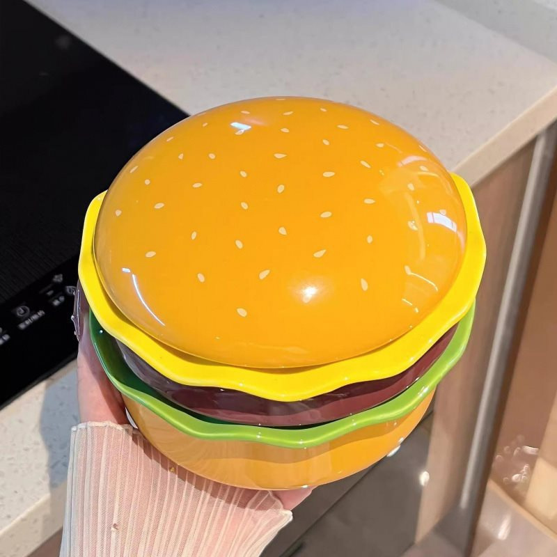 ハンバーガーボウル、プレート、家庭用新作陶器、可愛くてかわいいプレート、高級食器|undefined
