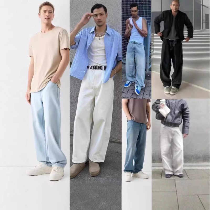 Cross-Border European and American Men's Jeans, Niche Aliexpress Temu New Men's Straight-Leg Jeans Wholesale