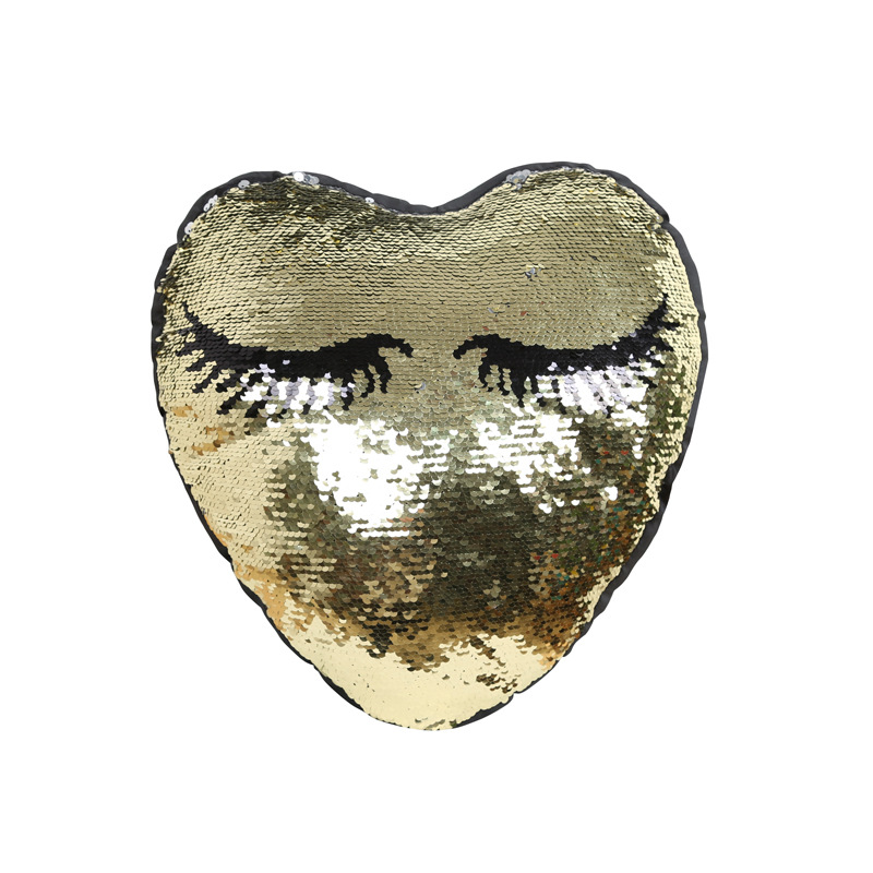 Europa y América nueva almohada de lentejuelas de poliéster pestañas en forma de corazón almohada con núcleo sala de estar sofá modelo hogar almohada decorativa