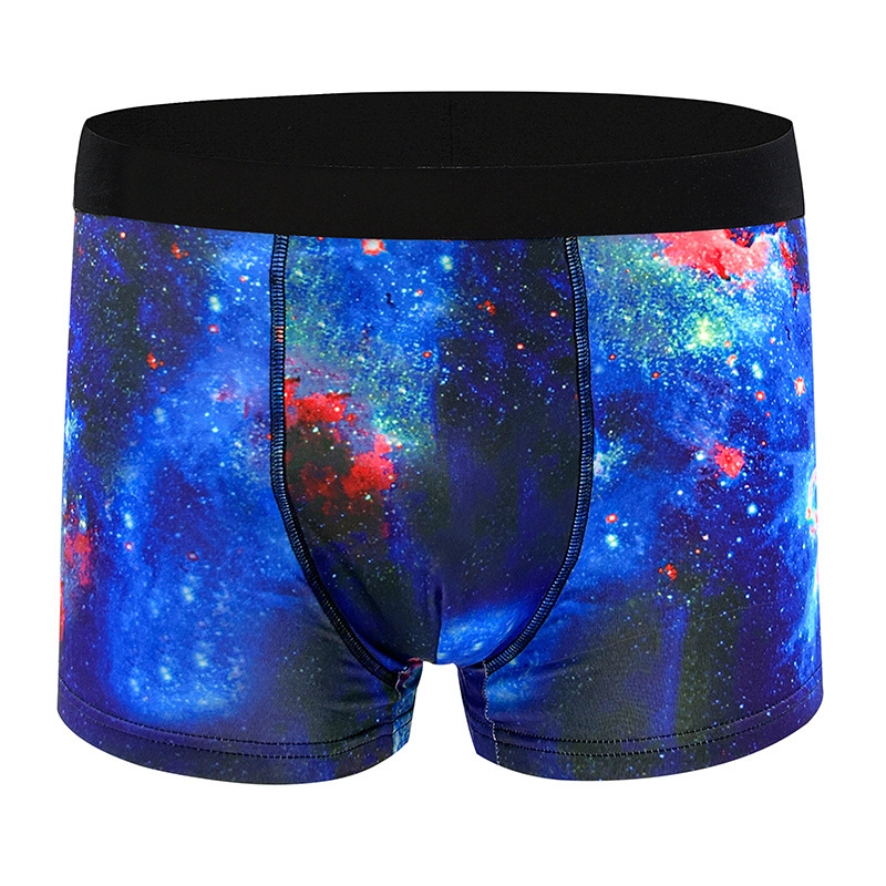 Venta rápida transfronteriza venta caliente 3D transpirable ropa interior casual para hombres color arco iris bóxer pantalones cortos para hombres MP01