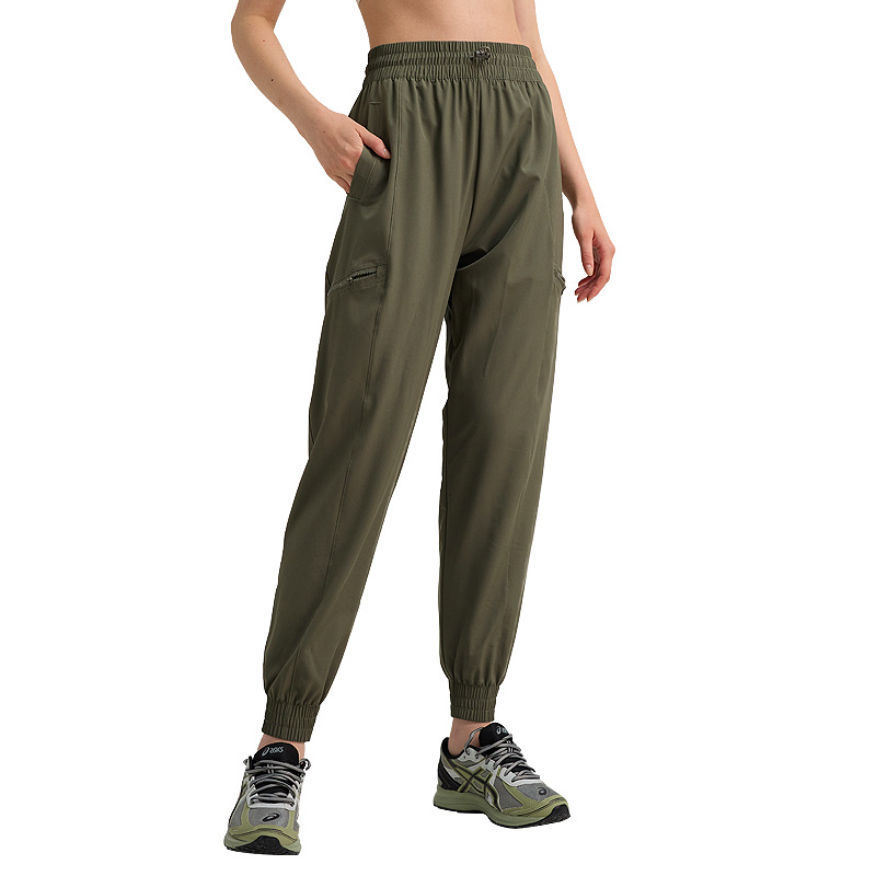 Pantalones deportivos sueltos para mujeres transpirables rápidos secos elásticos herramientas pantalones de fitness delgados pantalones de ocio al aire libre verano