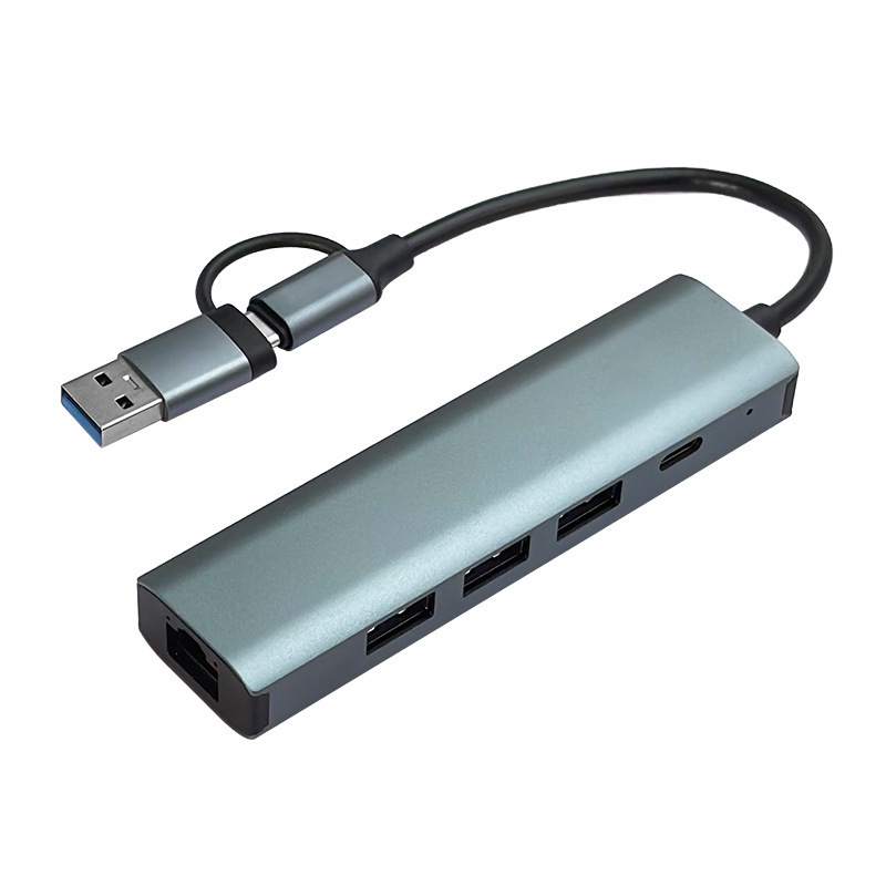 Type-C Gigabit Ethernet Port Docking Station Usb3.0 Hub USB to Rj45 Network Card Desktop Notebook 5-in-1 Type-C Gigabit Ethernet Port Docking Station Usb3.0 Hub USB to Rj45 Network Card Desktop Notebook 5-in-1