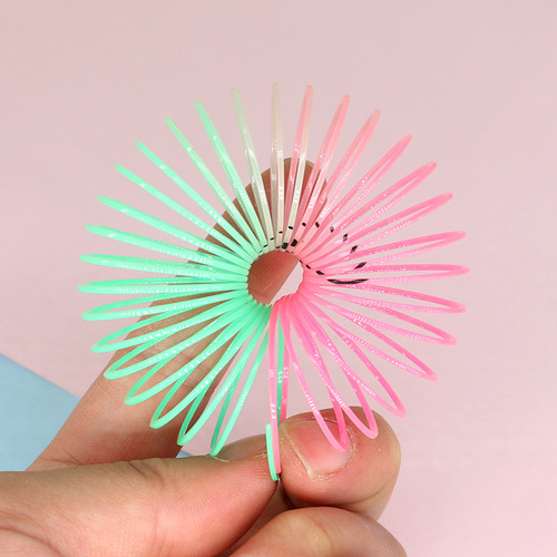 Smiling Rainbow Circle Children's Educational Toy Spring Circle Colorful Circle Telescopic Elastic Circle Magic Circle Kindergarten