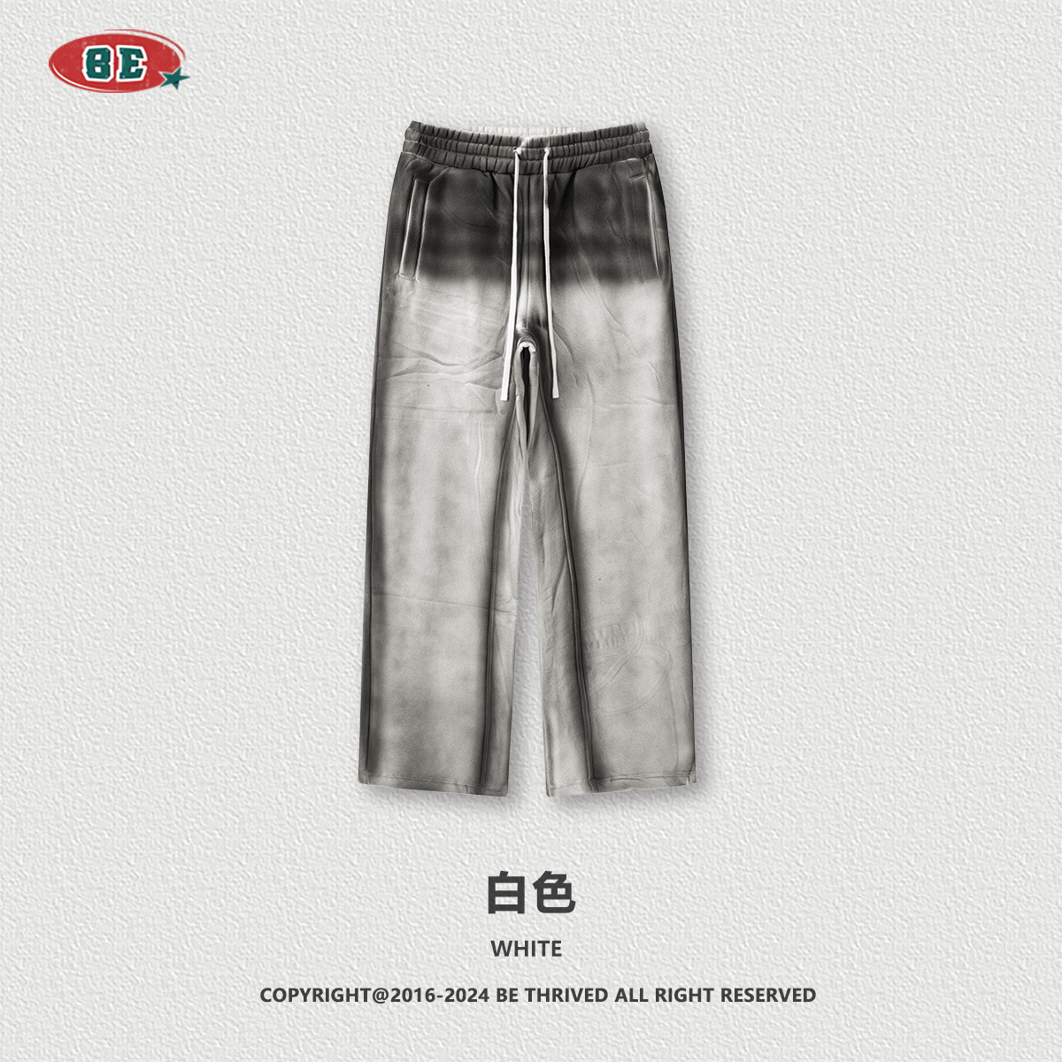 BE ropa de hombre de otoño 2025 pantalones deportivos de moda sueltos graduados hombre americano callejera lavado con agua pantalon de piernas anchas