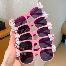 儿童可爱眼镜玩具防晒墨镜女孩男孩宝宝可折叠太阳镜防紫外线女童