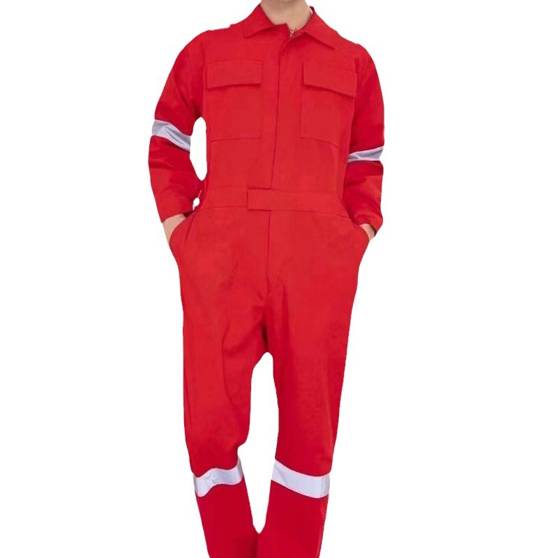 Fuente algodón puro hilo de poliéster algodón poliéster reparación de automóviles resistente a la suciedad y al desgaste ropa protectora de soldadura eléctrica ropa de trabajo a prueba de polvo traje de una pieza