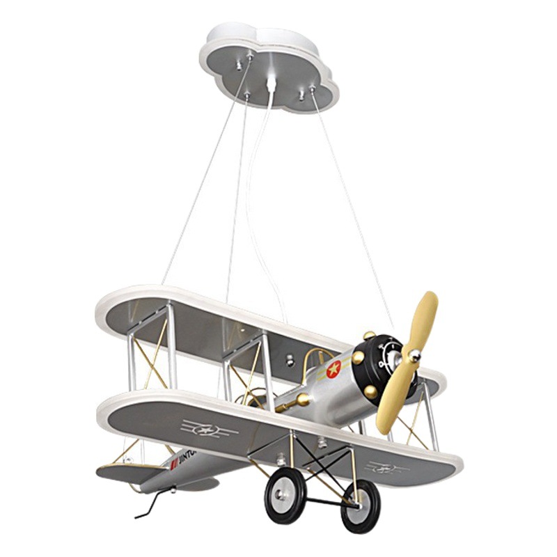Creativo LED lámpara de aviones para niños niño dormitorio habitación lámpara personalidad inteligente moda simple lámpara de araña de dibujos animados