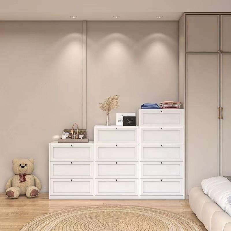 Gabinete de cajón simple de acero armario multicapa armario de almacenamiento armario de dormitorio armario lateral de sala de estar armario de almacenamiento multifuncional armario bajo