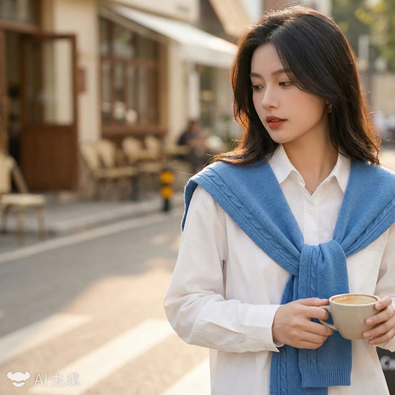 Factory Direct Sale 2026 Autumn and Winter Knit Cardigan for Women, Versatile Blue Shawl for Office, Maternity Shawl for Women
