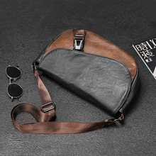 复古潮男邮差包时尚户外男包斜挎包撞色休闲百搭嘻哈潮街头单肩包