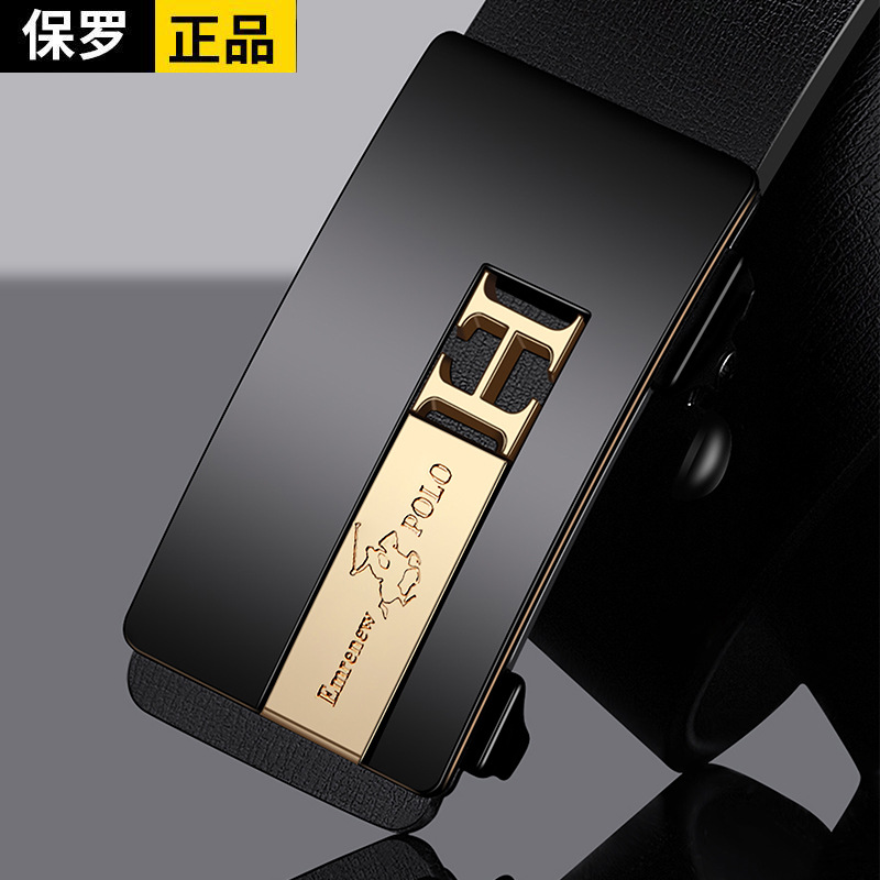 Anpripaul Cinturón de Los Hombres de cuero genuino de piel de vaca pura hebilla automática pantalones cinturón de moda nuevo todo a juego joven cinturón