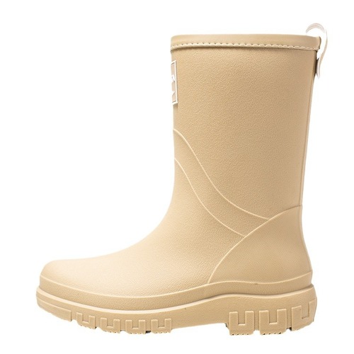 Women's Fixed Fleece Lined Waterproof Mid-Calf Rain Boots for Cross-Border Fashion, Outdoor Wear, Versatile Thick Sole Rubber Shoes, Non-Slip Kitchen Shoes