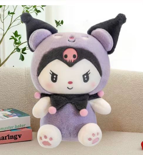 Muñeco de peluche Kuromi y Cinnamoroll de terciopelo corto suave para regalo