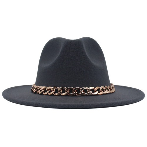 New cross-border best-selling acrylic chain hats for men and women, multi-color stage hats, felt hats, jazz hats, hats