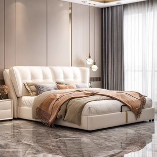 Modern Light Luxury Internet Celebrity Bed 1.8m Double Master Bedroom Bed Cream Style 1.5m Bedroom Storage New Product
