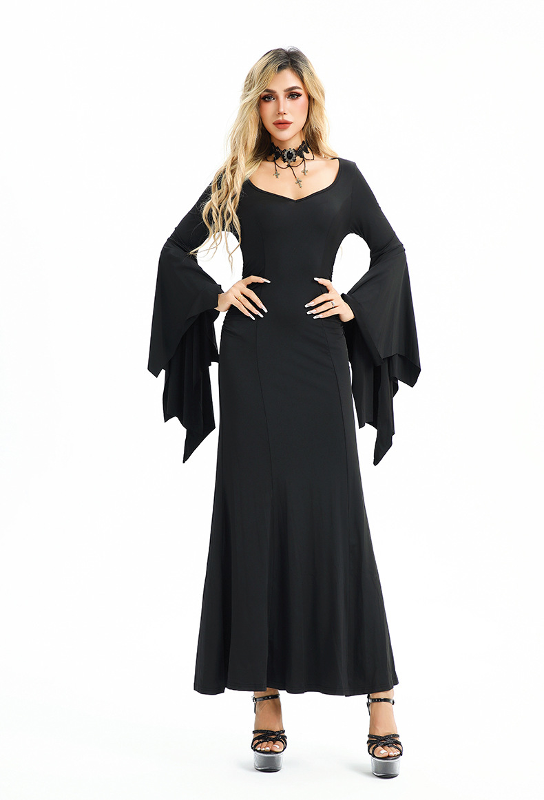 Halloween Costume In European And Style, American Hot Girl Nightclub Queen Bat Sleeve Slim Dress, Dark Gothic Women's_ecoleips.com