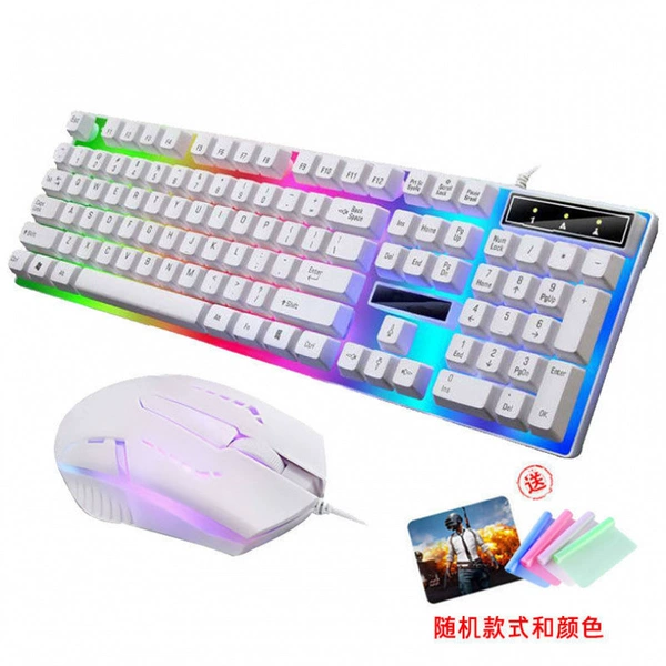 [Keyboard and Mouse Set]-Colorful Luminous-White 3-Key Clash---Same Style as Stars