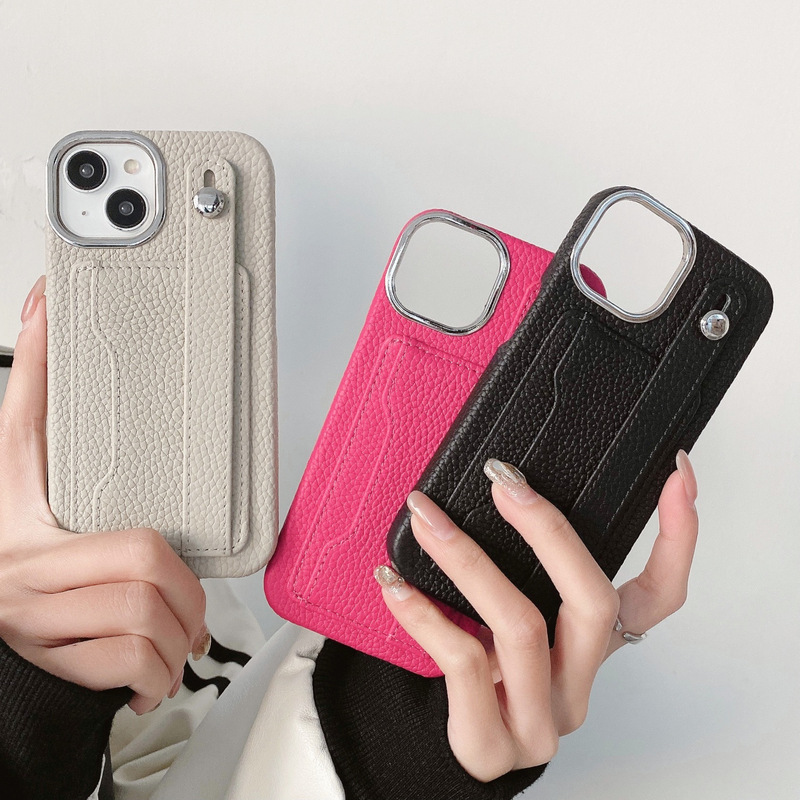 Apple Phone Case casetify iPhone1615promax Litchi Pattern Genuine Leather Card Case