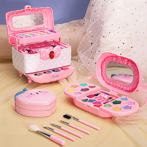 Children's Cosmetic Table Set Toy Washable Nail Polish Girl Princess Makeup Box Gift Wholesale Gift