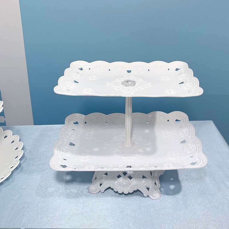 Tabla de descanso de té bandeja de pastel de aniversario decoración tabla de postres estante de exhibición de té de la tarde estante de dulces platos de recepción