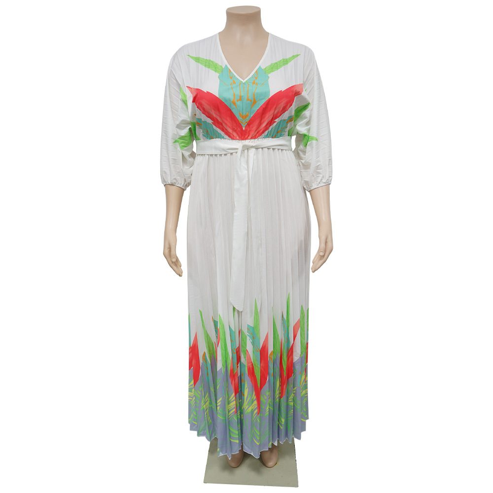 476g Weight Maxi Long Dress Dress Length Type Long Sleeve Sleeve Length Regular Dress Dresses Type Regular Sleeve Sleeve Type Woven, Spandex, Polyester Fabric Type High Waist Waist Line Daily Occasion V Neck Neckline Regular Fit Fit Type Printing Pattern Spring, Autumn Season Printing Design Elegant Style Wholesale Elegant Printing Printing Daily V Neck Long Sleeve Regular Dress 2
