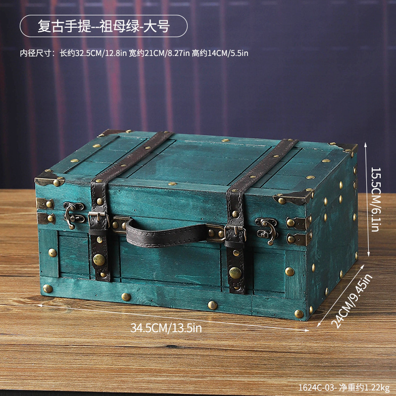 1624C-03 레트로 휴대용--에메랄드-대형
