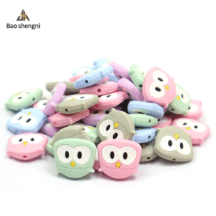 Cross-border hot food grade silicone animal beads baby pacifier chain loose beads jewelry accessories teether beads wholesale