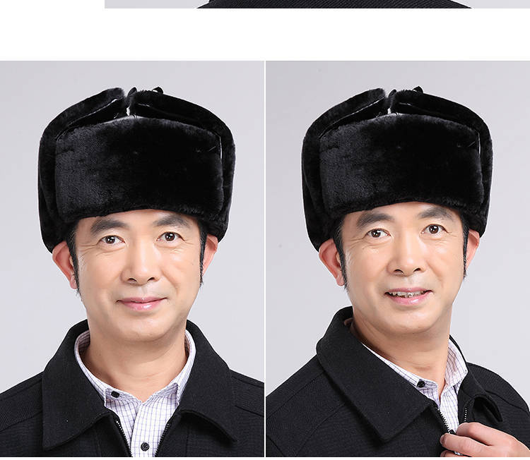 Cappelli da cacciatore Cappello Lei Feng per uomo Protezione per le orecchie Inverno Nonno Cappello spesso caldo vecchio cotone_voghion.com