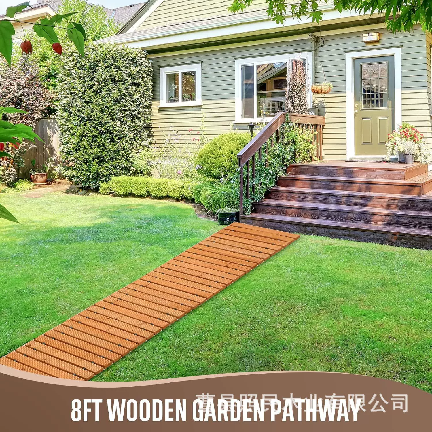 跨境木质花园小径户外庭院路径装饰花园木板走道婚礼派对地板通道