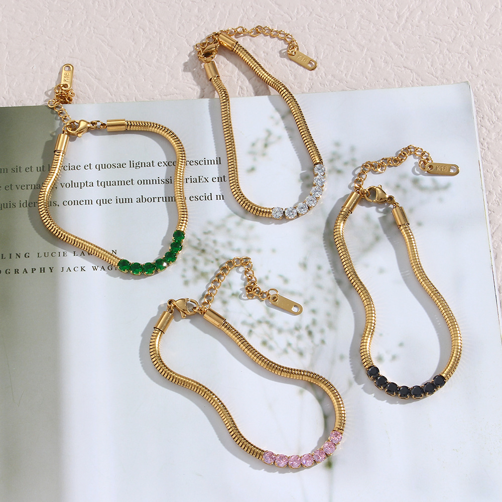 Title 1, Womens Stainless Steel Bead Thick Snake Chain ...