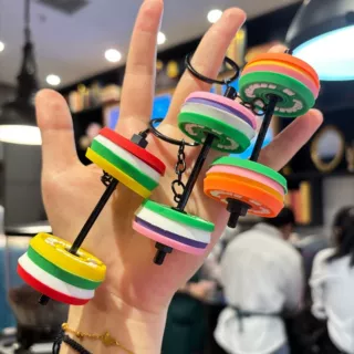迷你杠铃挂饰可拆卸创意哑铃钥匙扣健身包挂件包包挂饰运动小礼物
