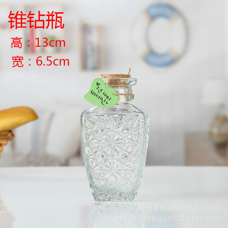 Envío gratuito creativo DIY botella de océano transparente botella de vidrio de corcho botella de deriva botella de arco iris deseando botella estrella material