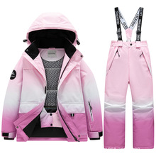 新款儿童滑雪服套装男女童中大童冬季防风防水户外加厚保暖滑雪衣